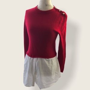 Ralph Lauren Pullover Sweater Blouse Gold Button